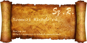 Szenczi Richárd névjegykártya