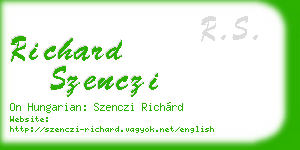 richard szenczi business card